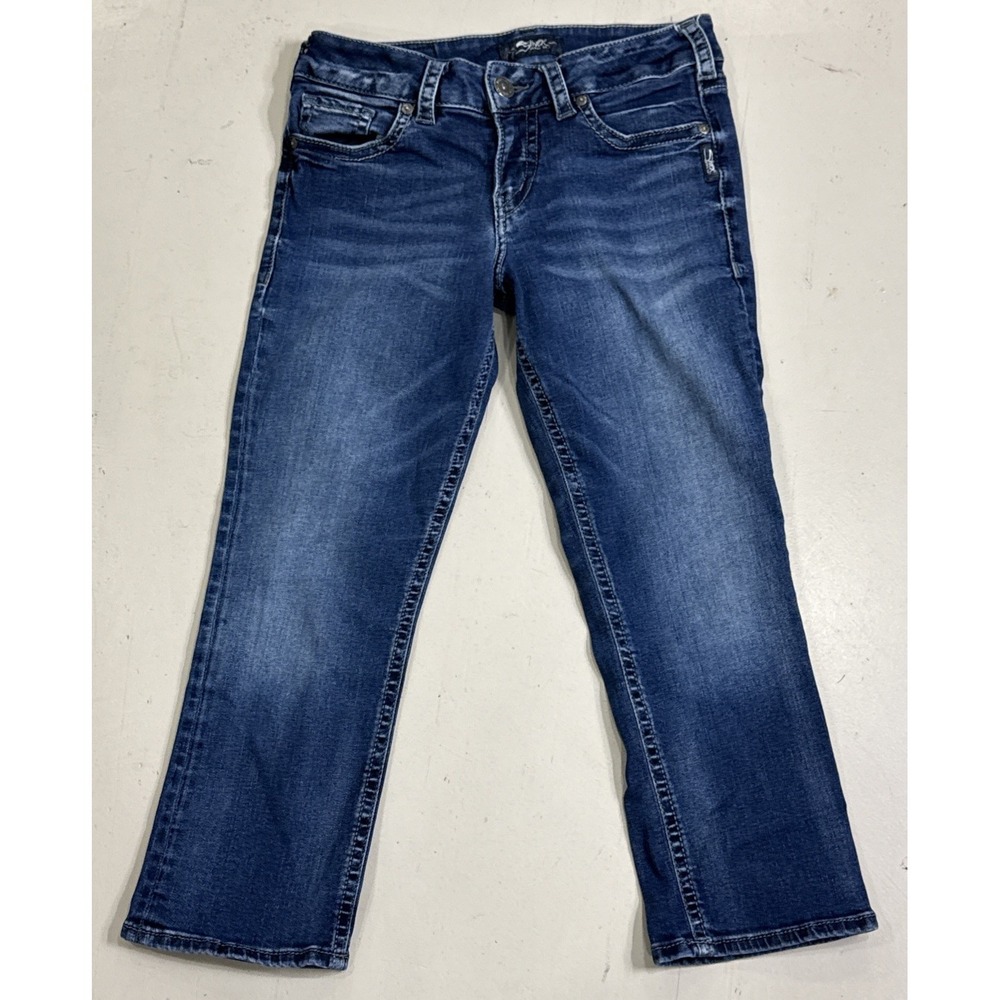 Women's Silver Suki‎ Capri Designer Jeans Mid Rise Blue W29 / L22